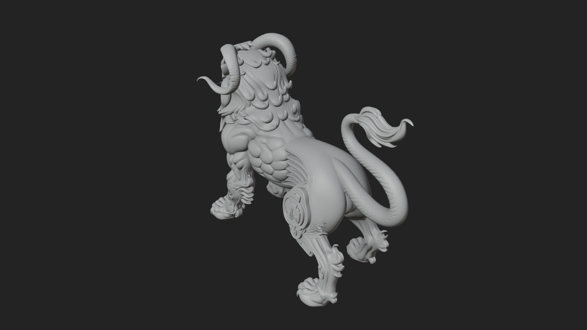 Chimera Mythical Beast Statue Design 5 3D Print Model 3D Model