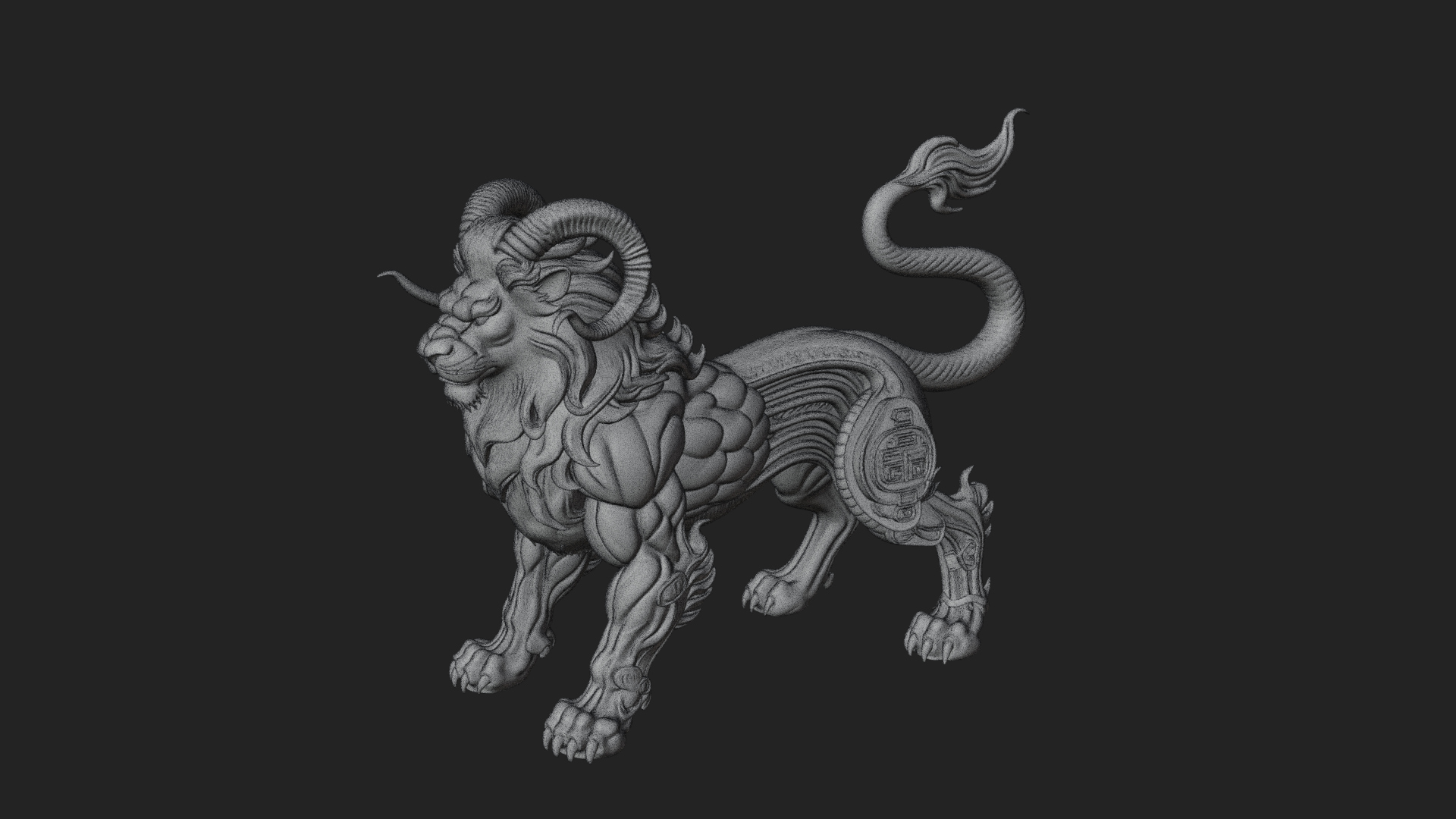 Chimera Mythical Beast Statue Design 5 3D Print Model 3D Model