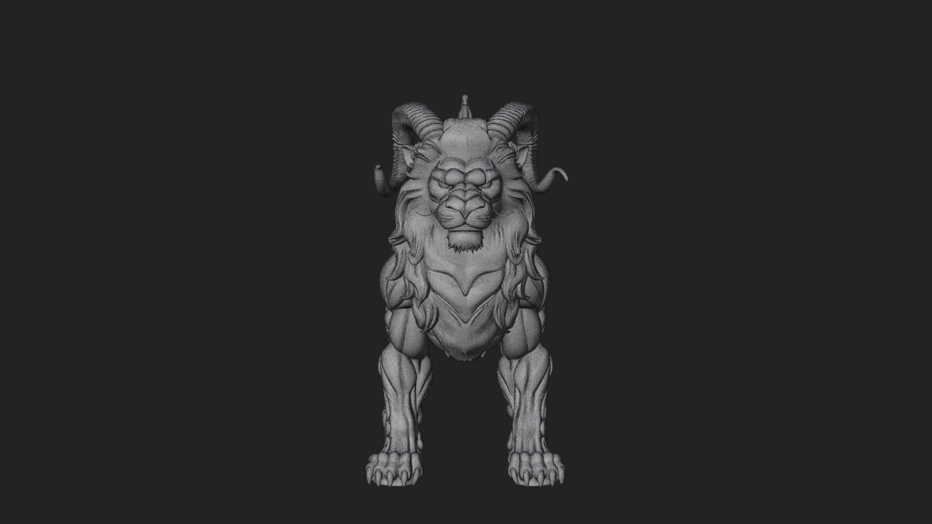 Chimera Mythical Beast Statue Design 5 3D Print Model 3D Model