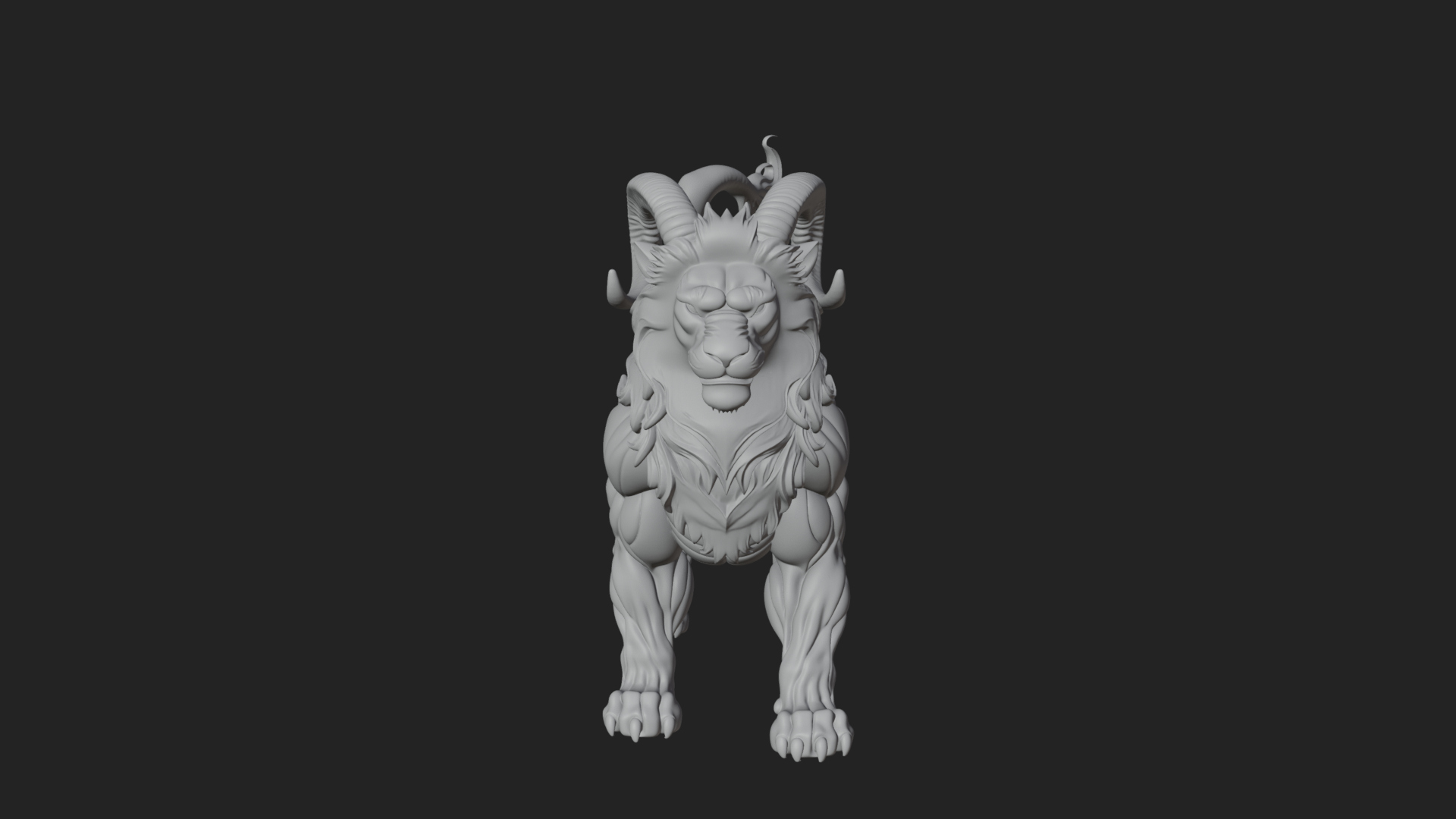 Chimera Mythical Beast Statue Design 6 3D Print Model 3D Model