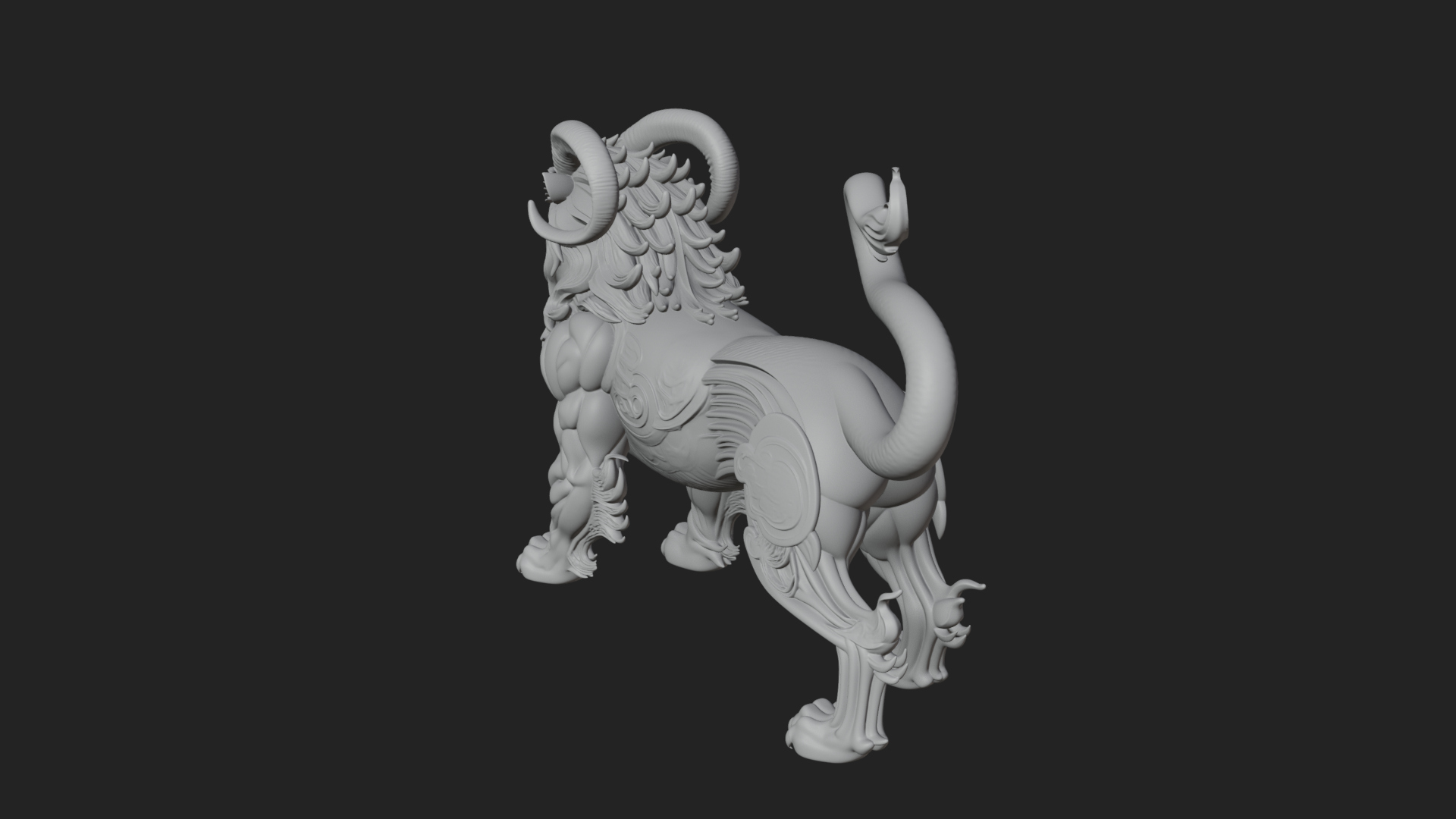 Chimera Mythical Beast Statue Design 6 3D Print Model 3D Model