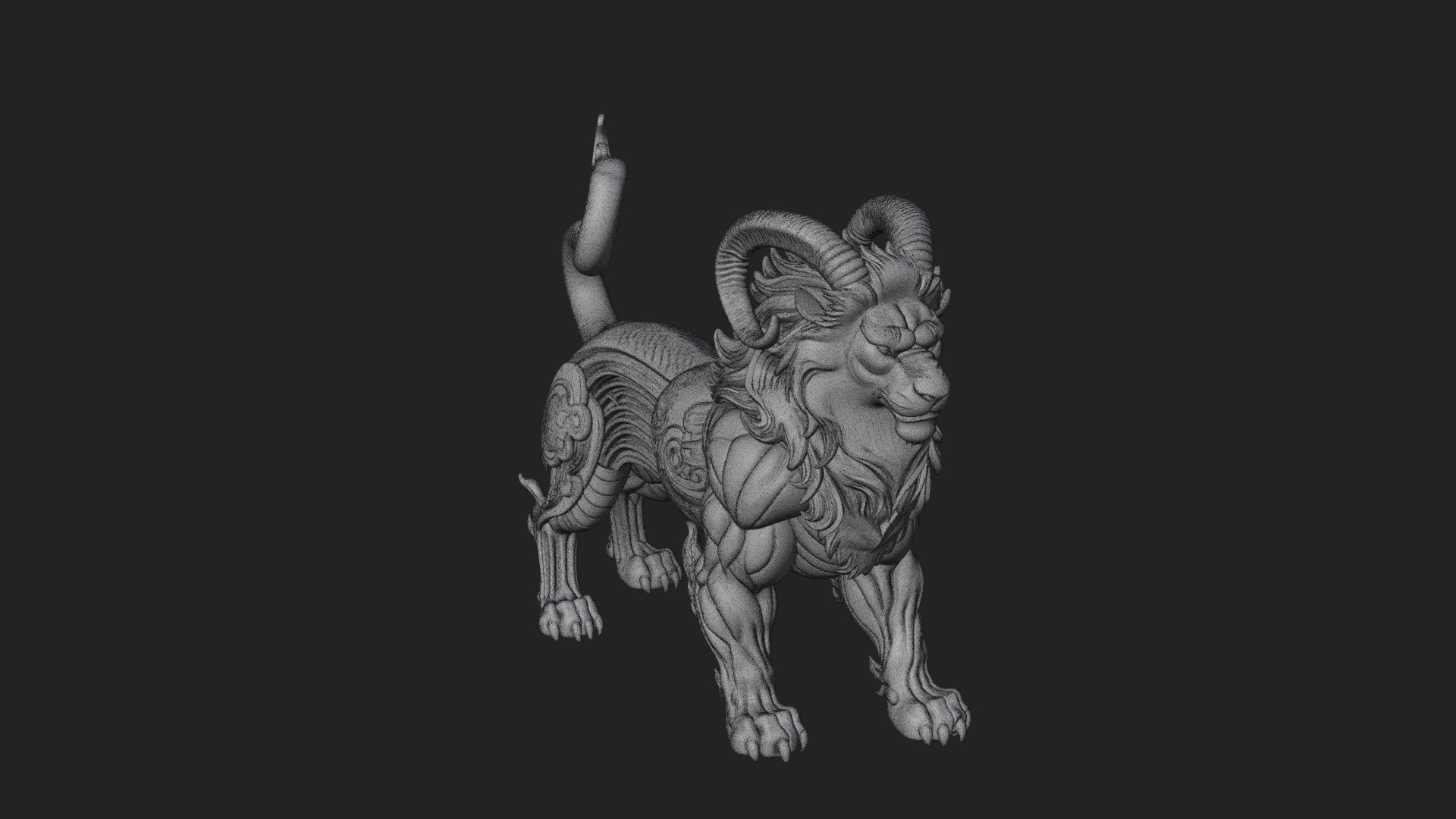 Chimera Mythical Beast Statue Design 6 3D Print Model 3D Model