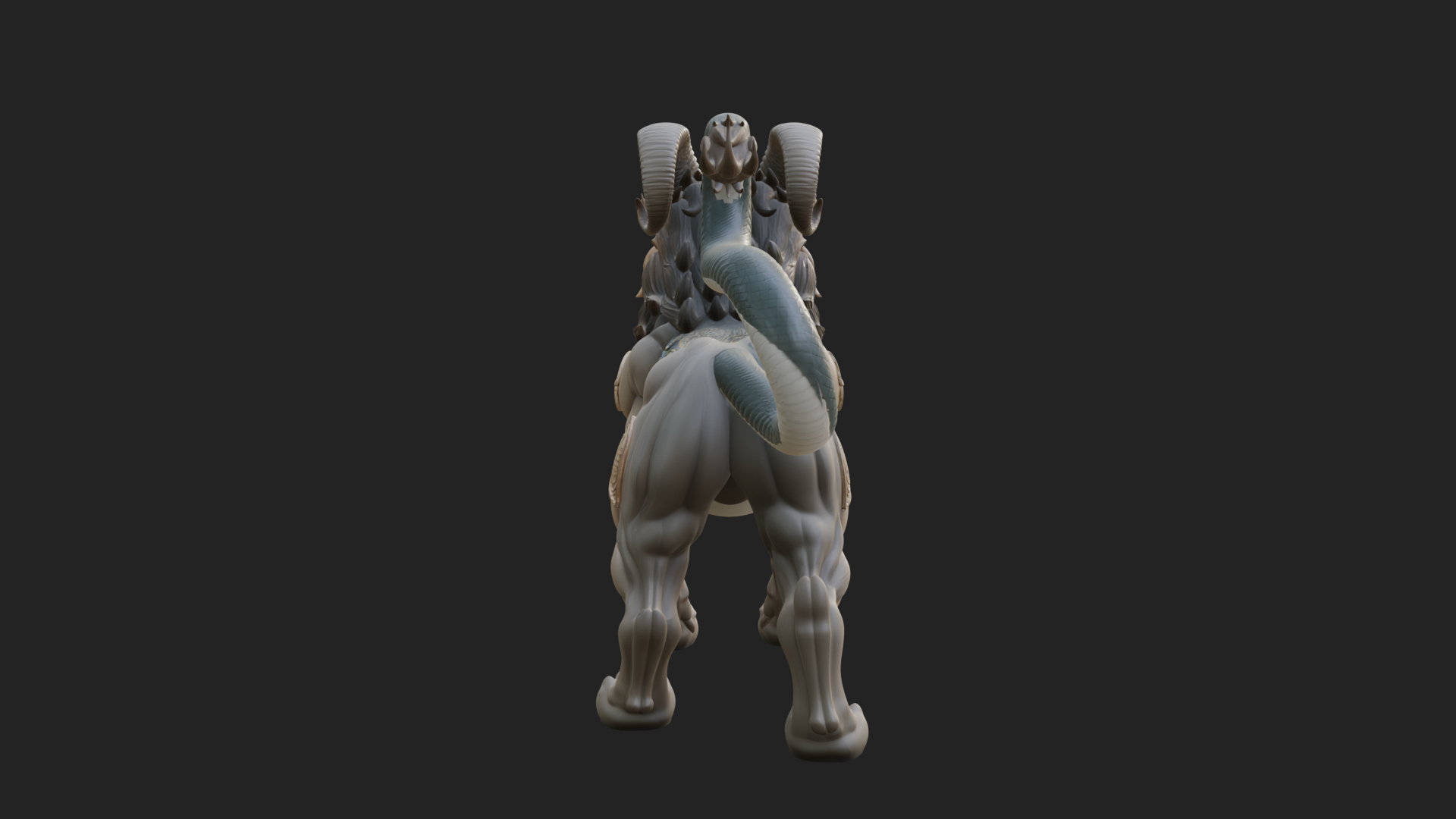 Chimera Mythical Beast Statue Design 7 3D Print Model 3D Model