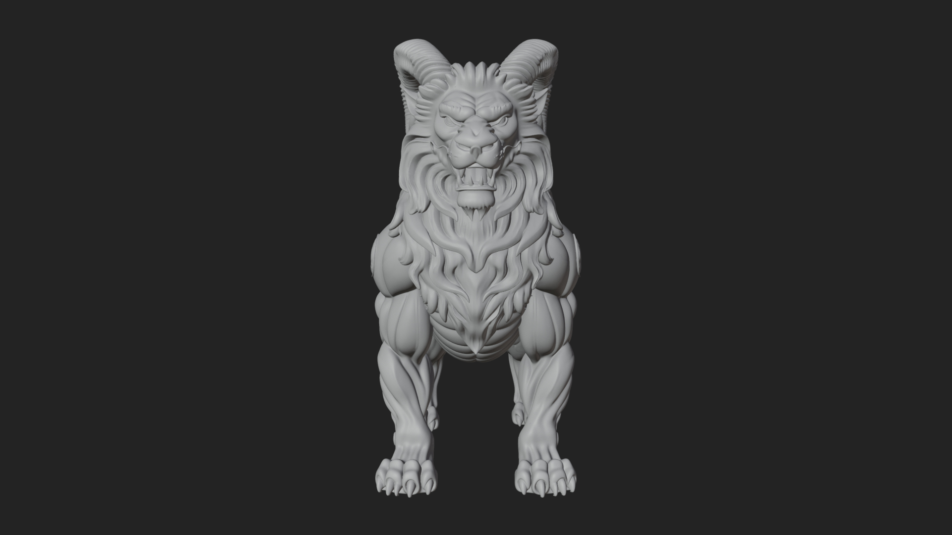 Chimera Mythical Beast Statue Design 8 3D Print Model 3D Model