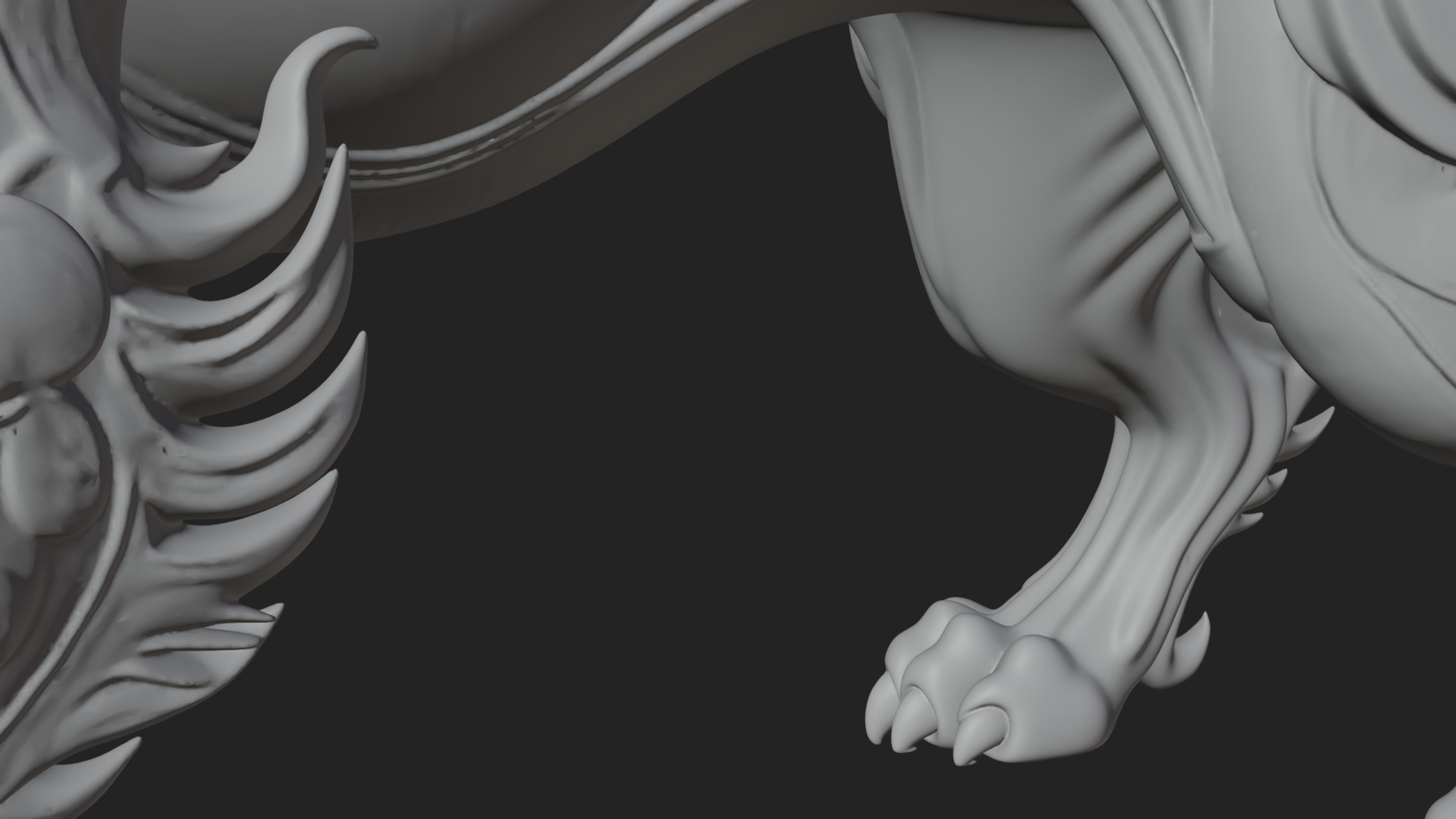 Chimera Mythical Beast Statue Design 8 3D Print Model 3D Model