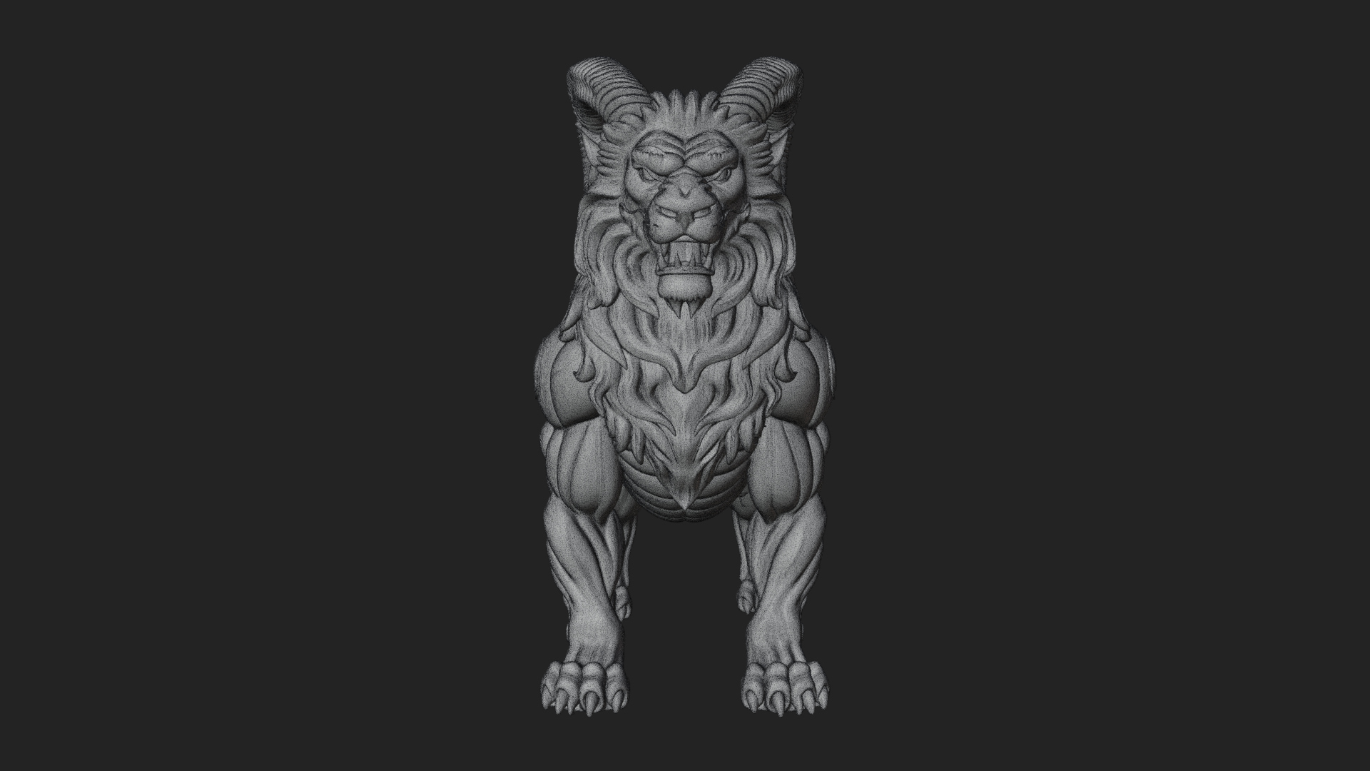 Chimera Mythical Beast Statue Design 8 3D Print Model 3D Model