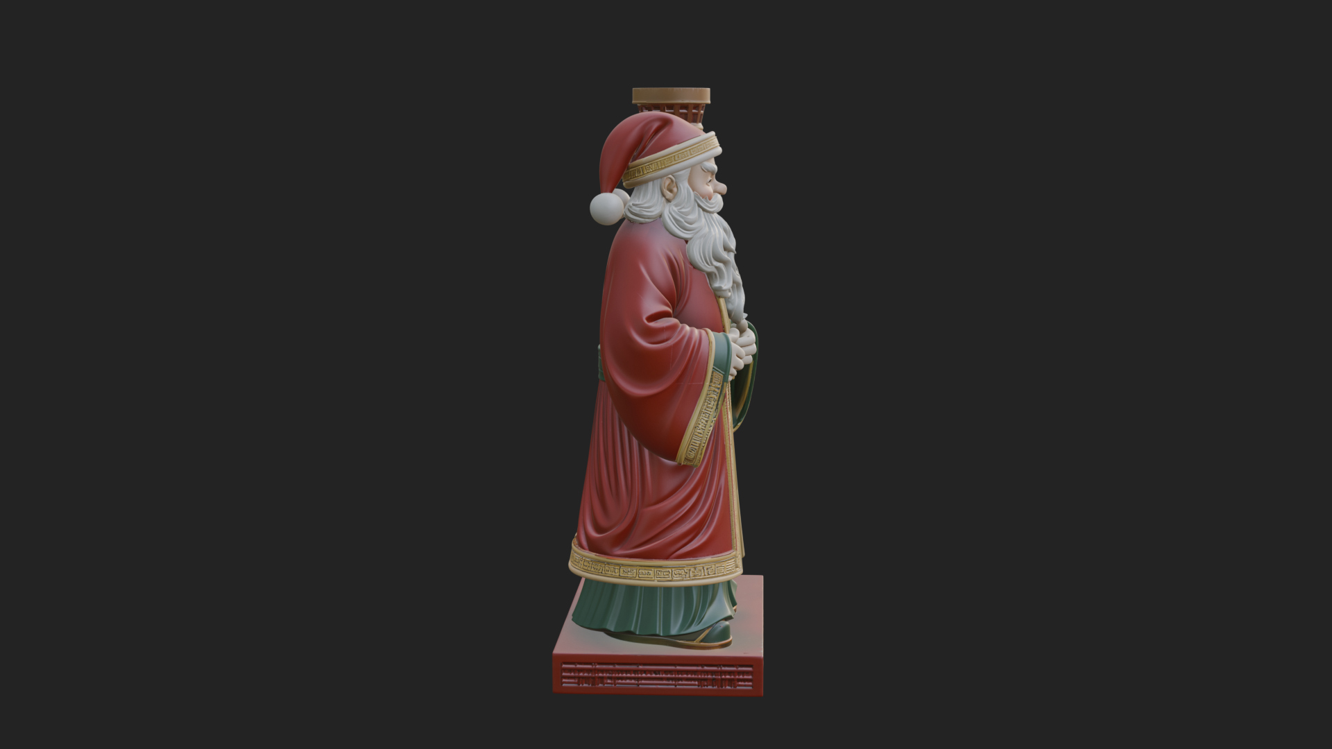 Chimney Side Santa Statue Design 1 3D Print Model 3D Model