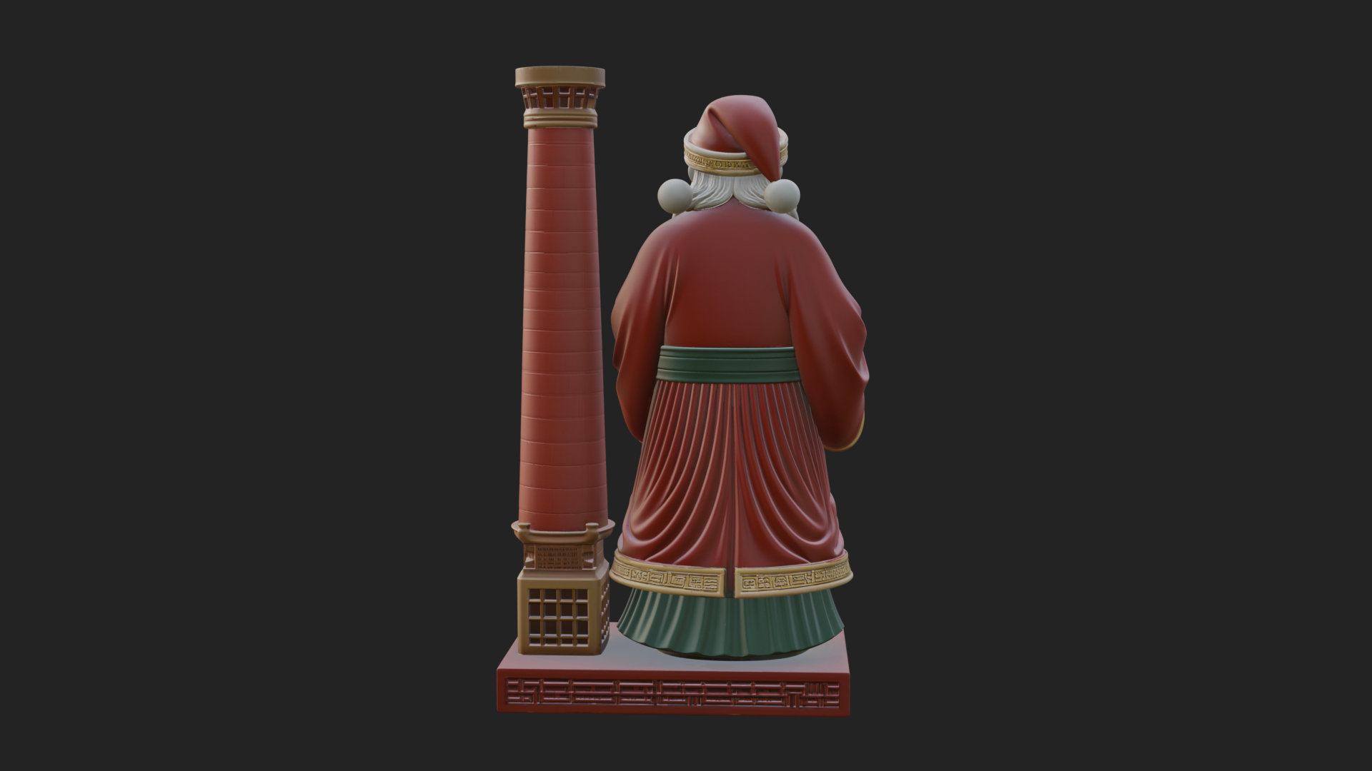 Chimney Side Santa Statue Design 1 3D Print Model 3D Model
