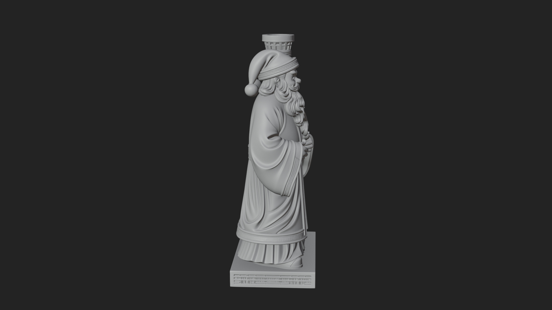 Chimney Side Santa Statue Design 1 3D Print Model 3D Model