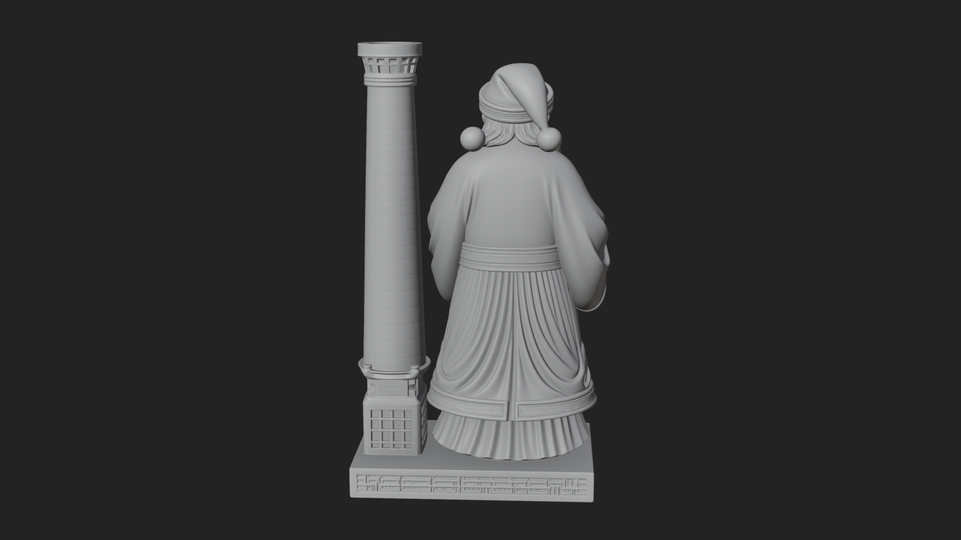Chimney Side Santa Statue Design 1 3D Print Model 3D Model