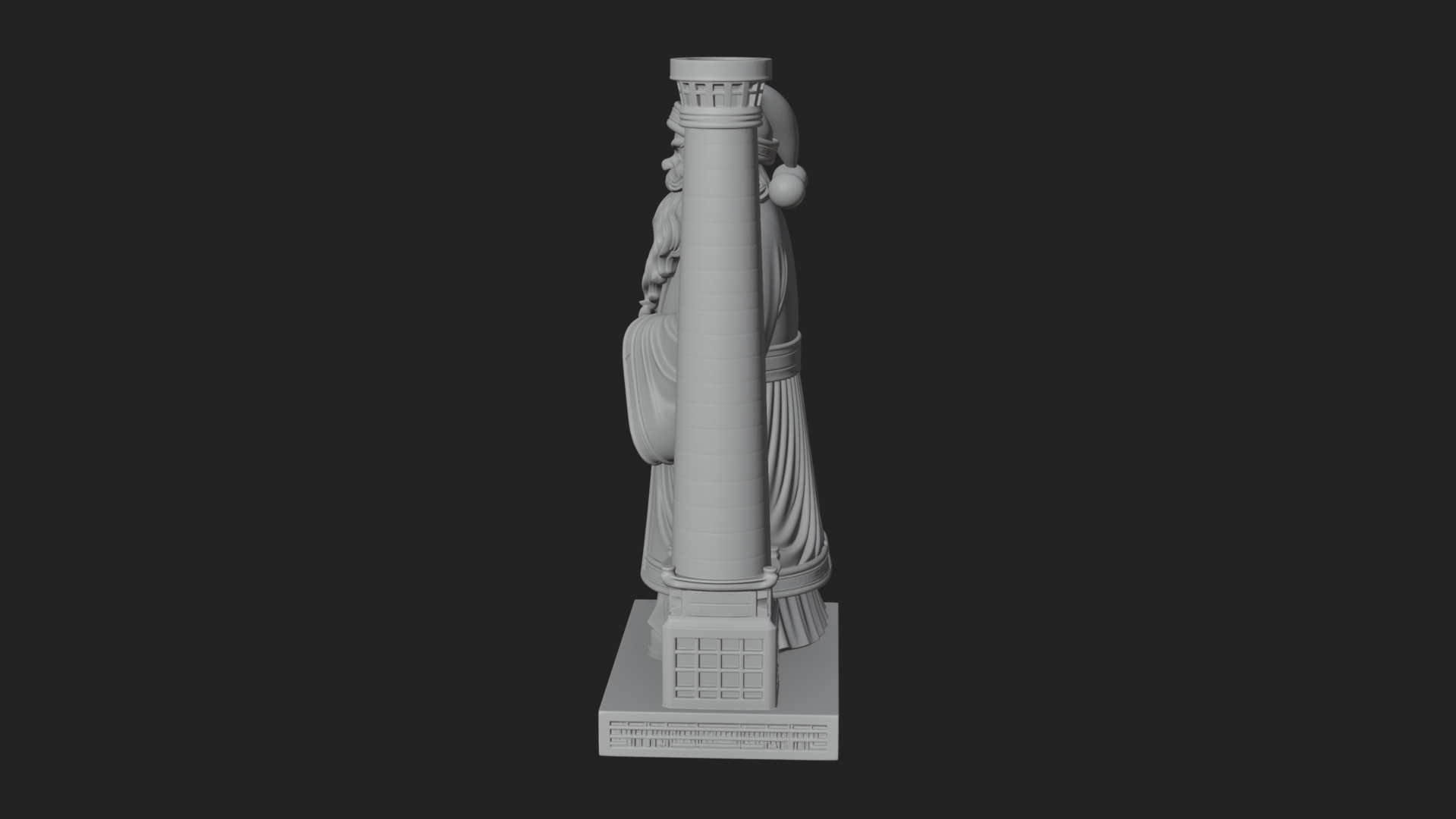 Chimney Side Santa Statue Design 1 3D Print Model 3D Model