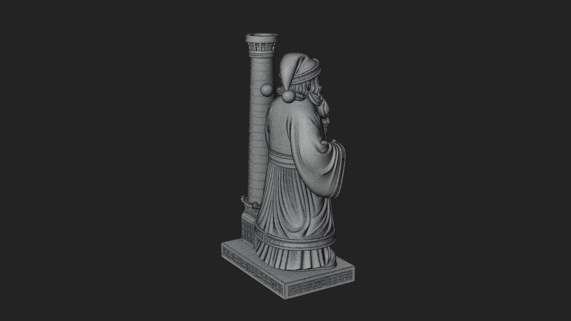 Chimney Side Santa Statue Design 1 3D Print Model 3D Model