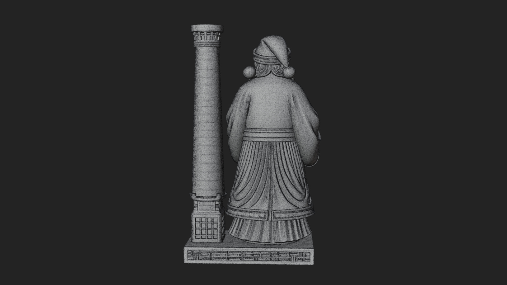 Chimney Side Santa Statue Design 1 3D Print Model 3D Model