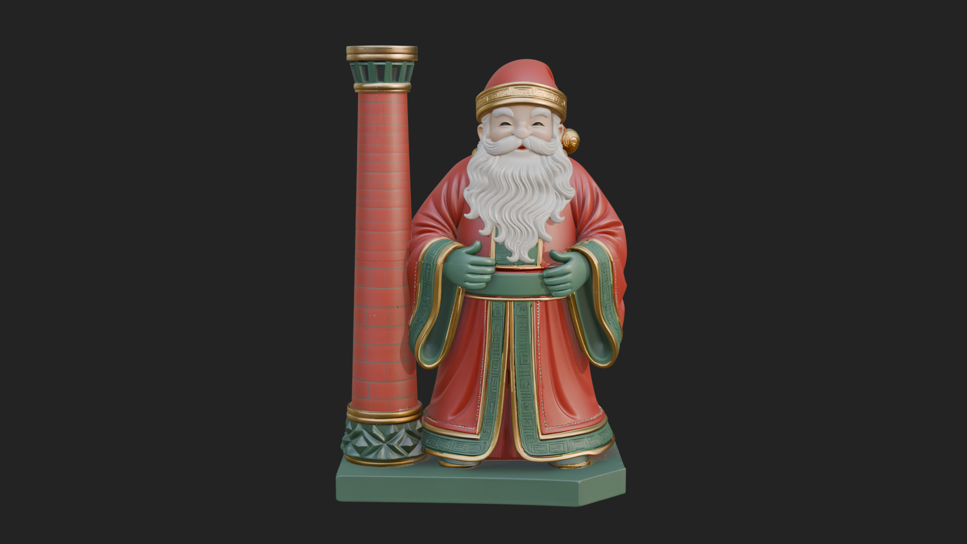 Chimney Side Santa Statue Design 2 3D Print Model 3D Model