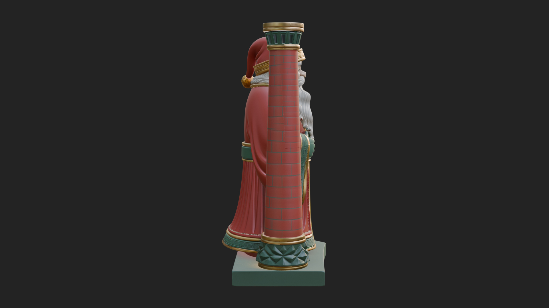 Chimney Side Santa Statue Design 2 3D Print Model 3D Model