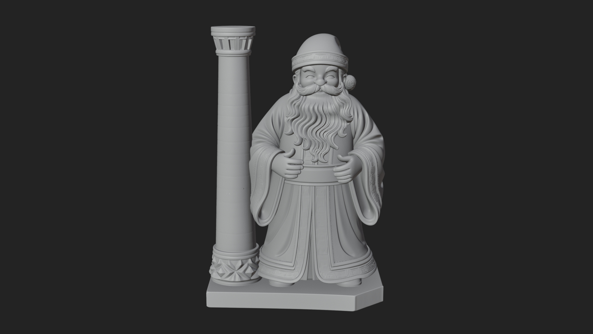 Chimney Side Santa Statue Design 2 3D Print Model 3D Model