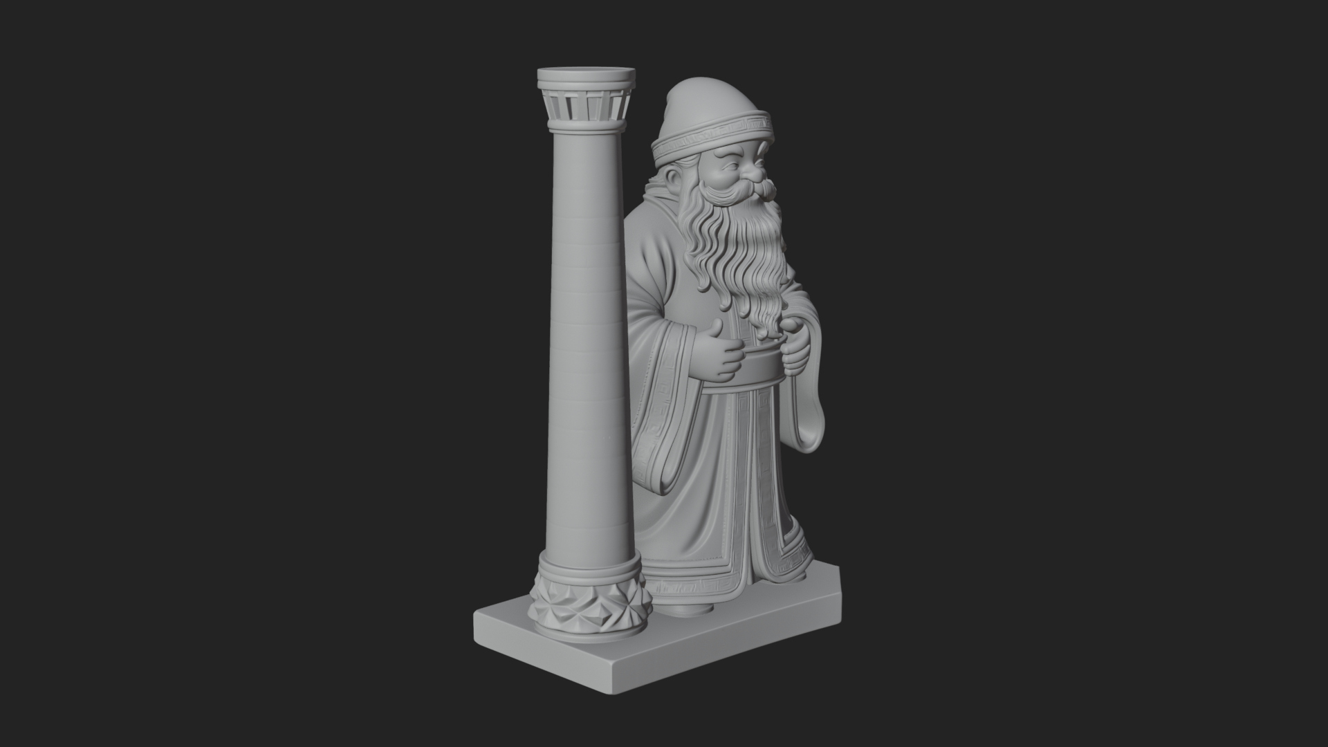 Chimney Side Santa Statue Design 2 3D Print Model 3D Model