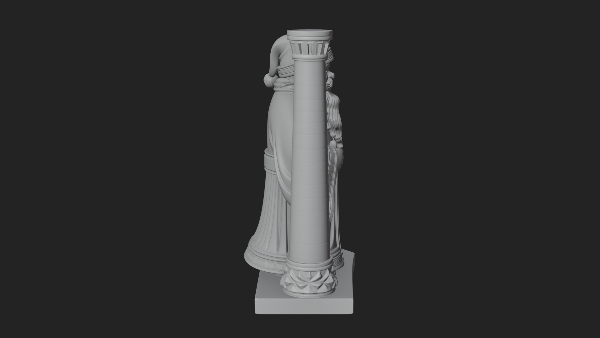 Chimney Side Santa Statue Design 2 3D Print Model 3D Model