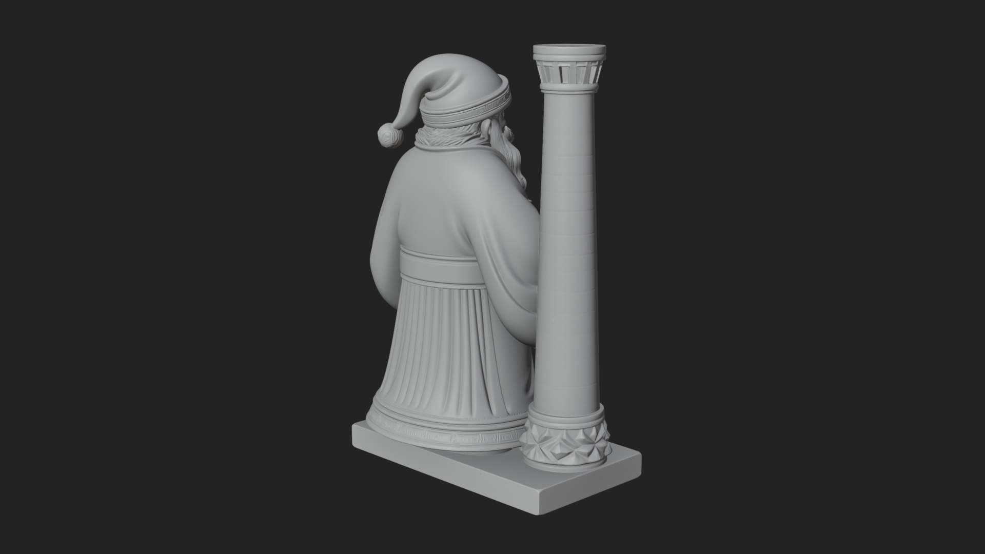 Chimney Side Santa Statue Design 2 3D Print Model 3D Model
