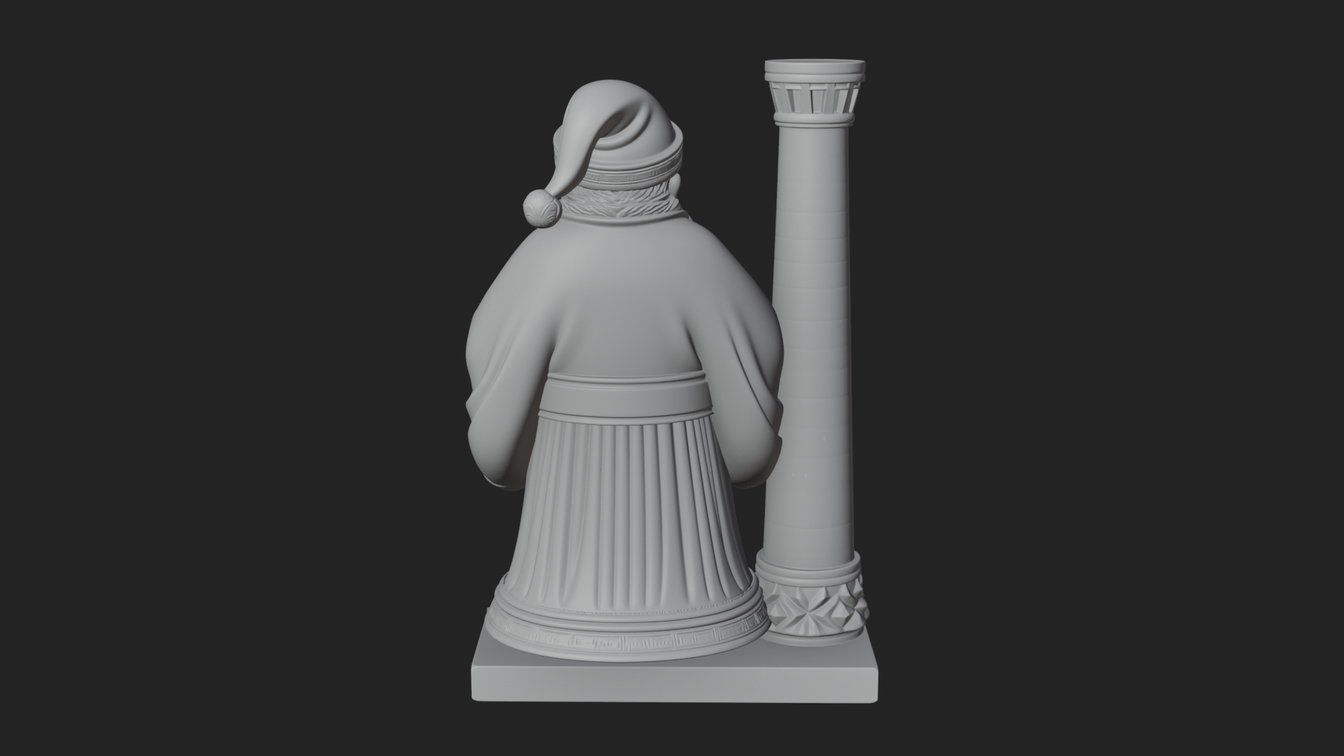 Chimney Side Santa Statue Design 2 3D Print Model 3D Model