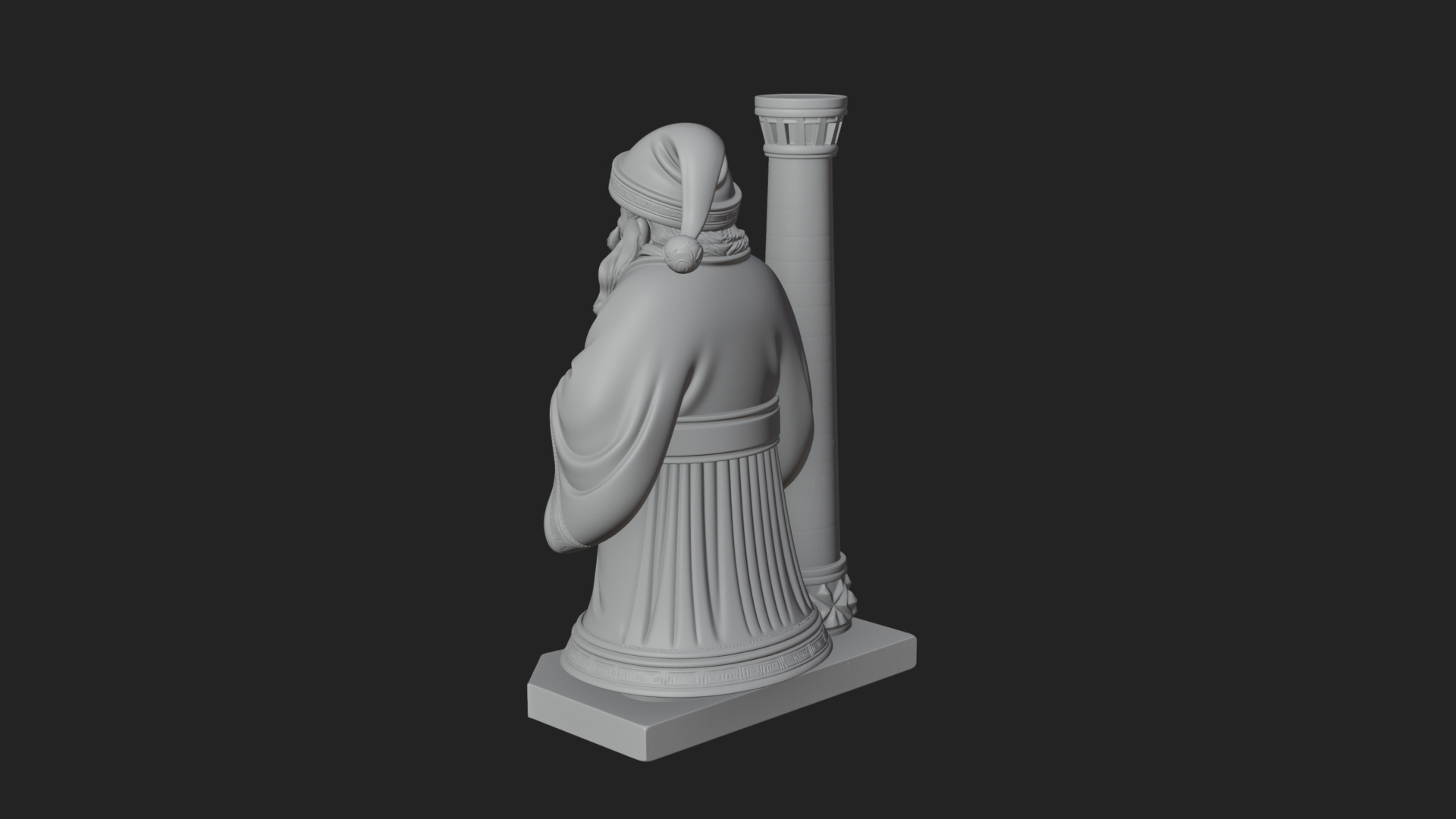 Chimney Side Santa Statue Design 2 3D Print Model 3D Model
