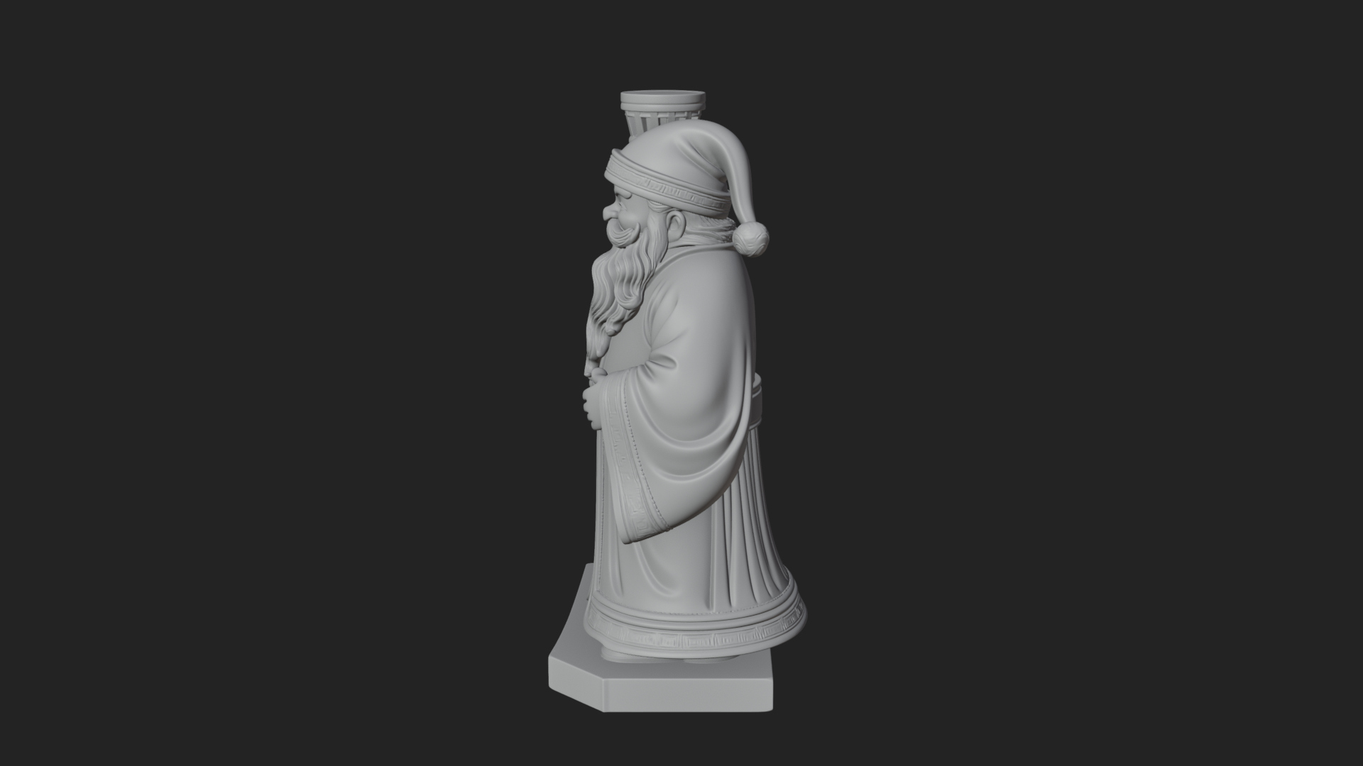 Chimney Side Santa Statue Design 2 3D Print Model 3D Model