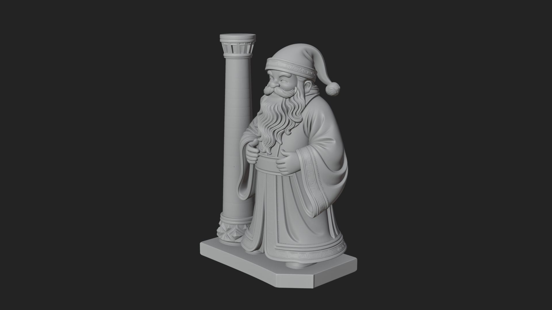 Chimney Side Santa Statue Design 2 3D Print Model 3D Model
