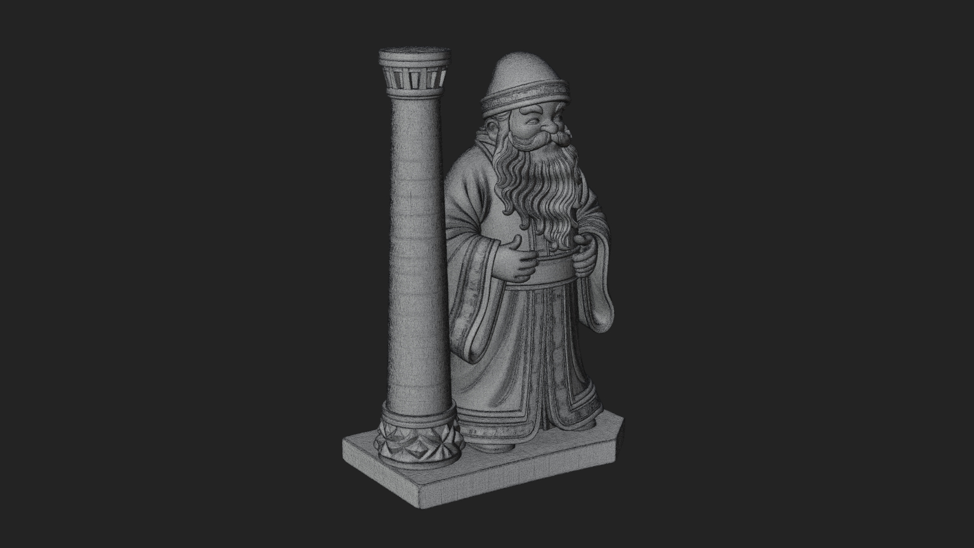 Chimney Side Santa Statue Design 2 3D Print Model 3D Model