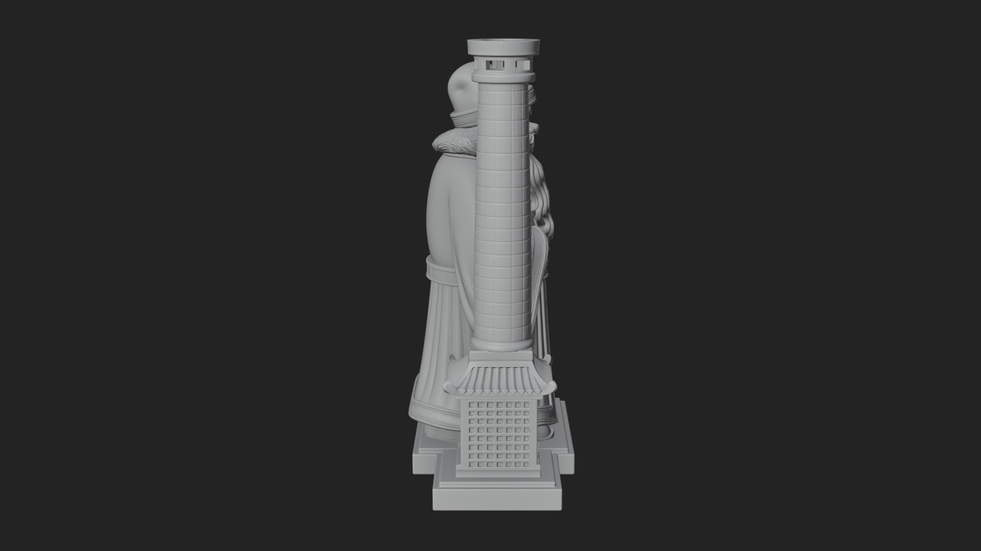 Chimney Side Santa Statue Design 3 3D Print Model 3D Model