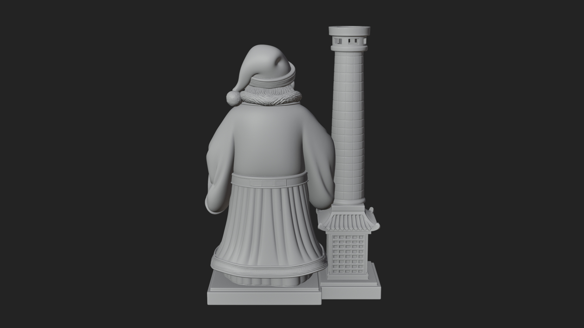 Chimney Side Santa Statue Design 3 3D Print Model 3D Model