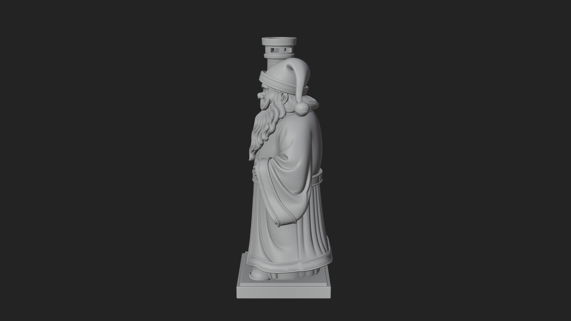 Chimney Side Santa Statue Design 3 3D Print Model 3D Model