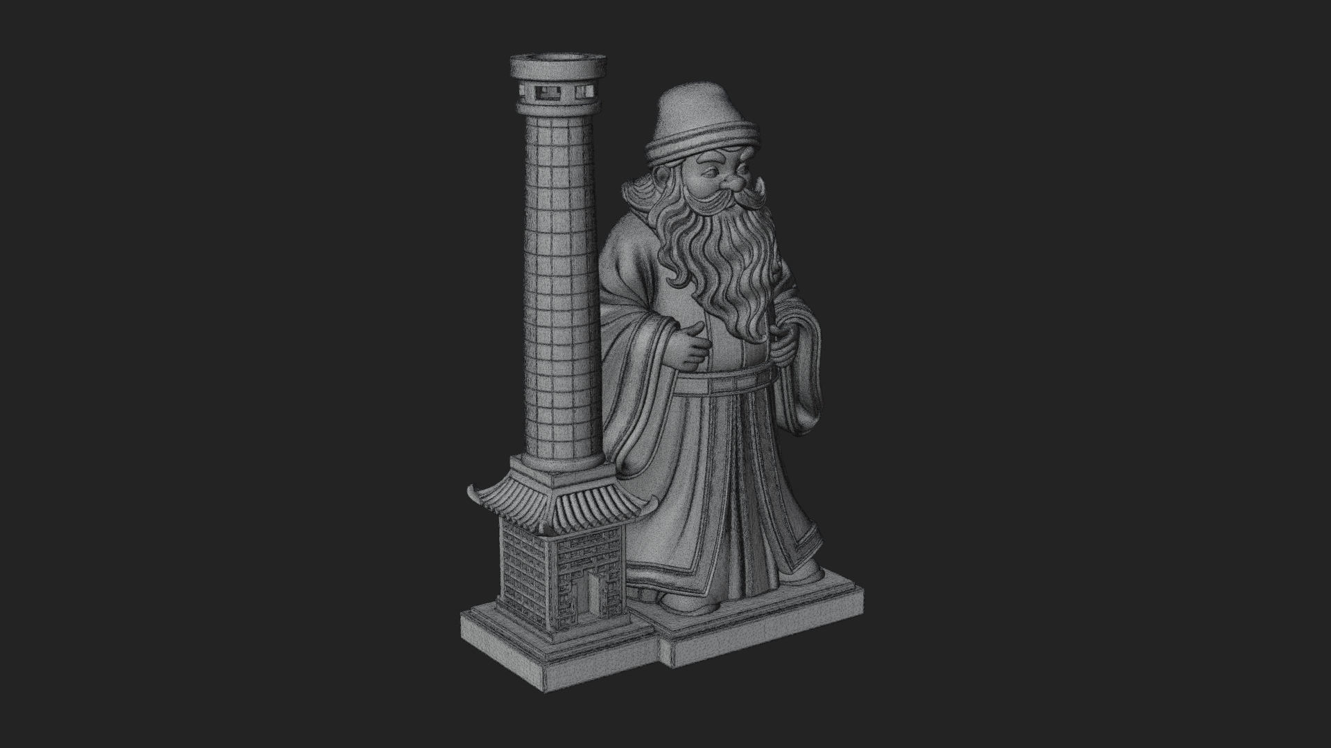 Chimney Side Santa Statue Design 3 3D Print Model 3D Model