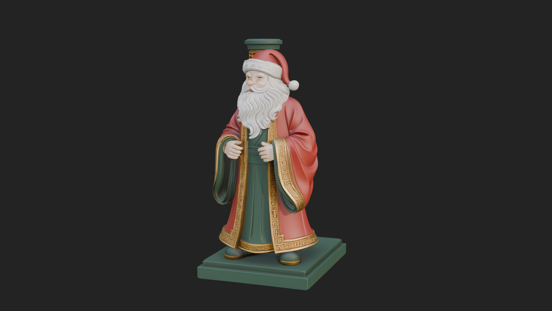 Chimney Side Santa Statue Design 4 3D Print Model 3D Model