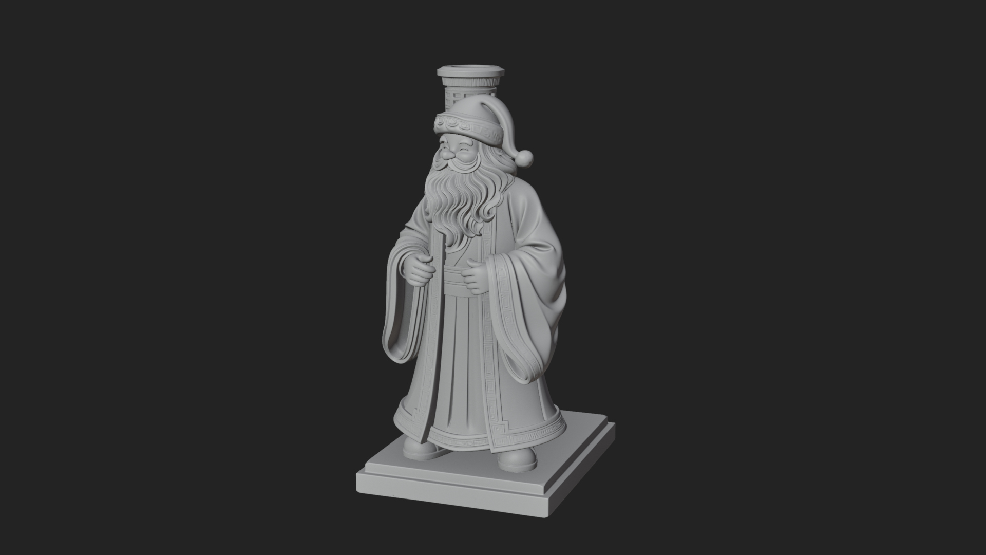 Chimney Side Santa Statue Design 4 3D Print Model 3D Model