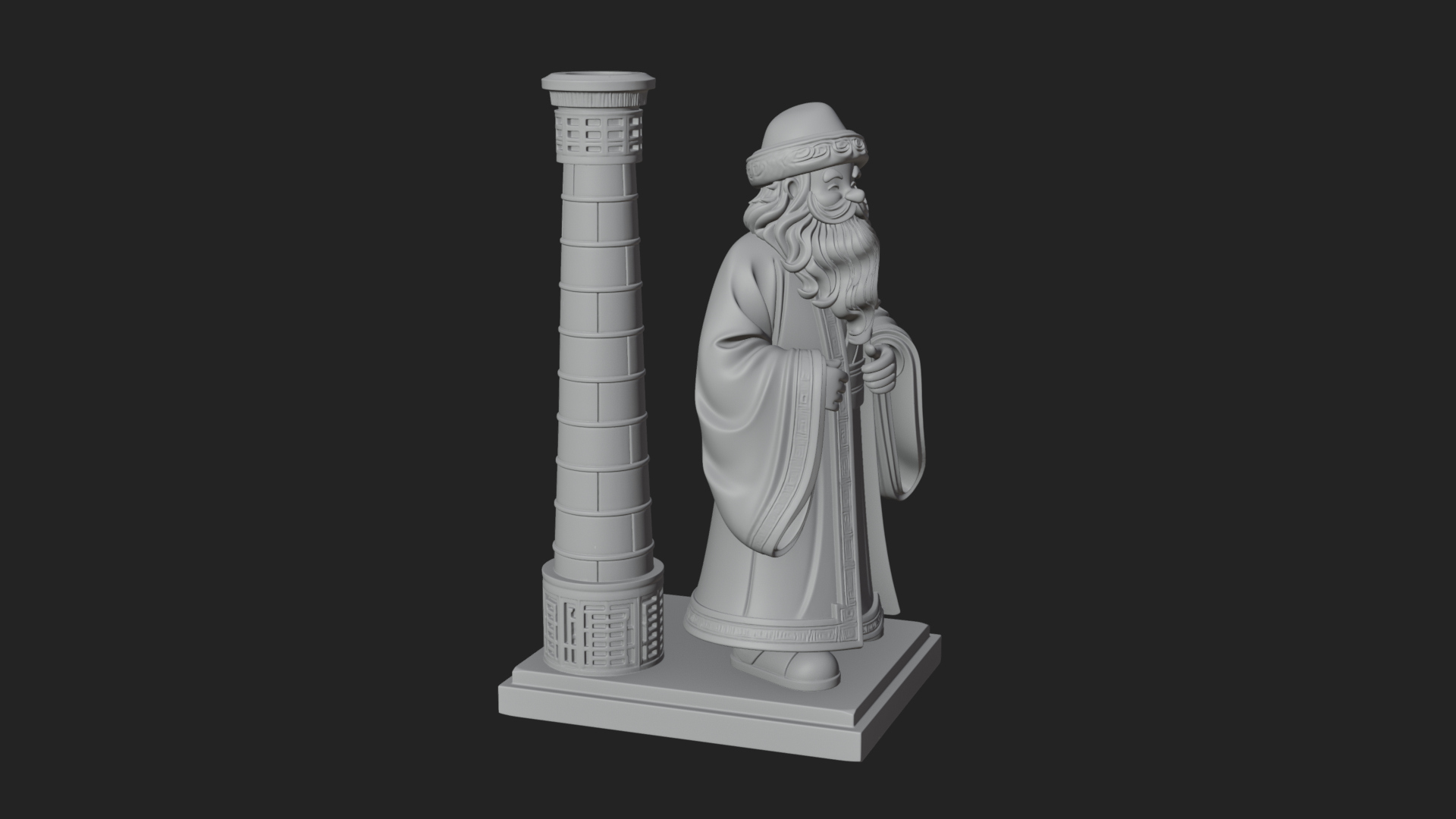 Chimney Side Santa Statue Design 4 3D Print Model 3D Model