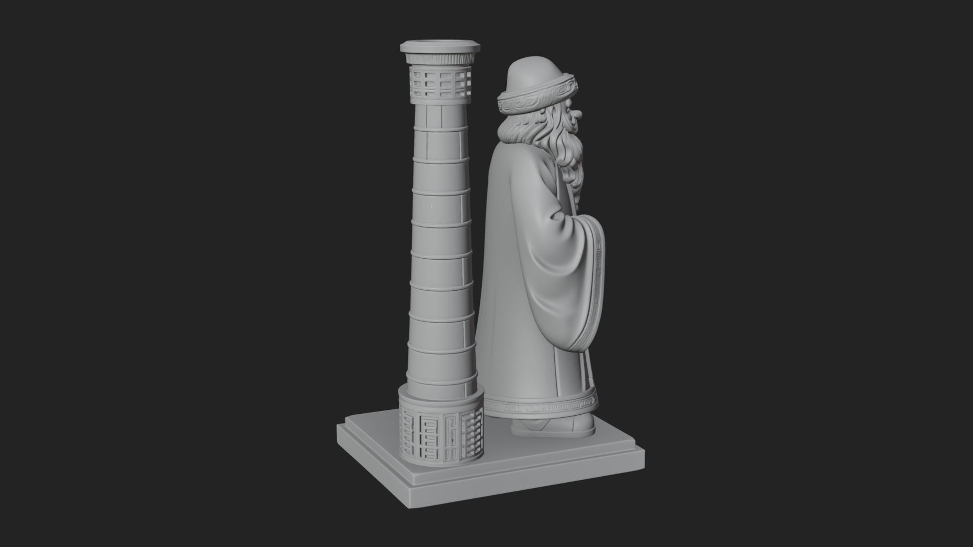 Chimney Side Santa Statue Design 4 3D Print Model 3D Model