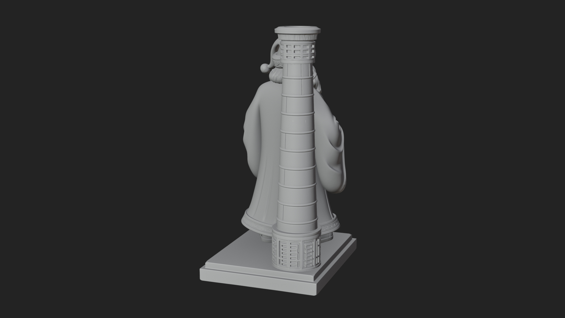 Chimney Side Santa Statue Design 4 3D Print Model 3D Model