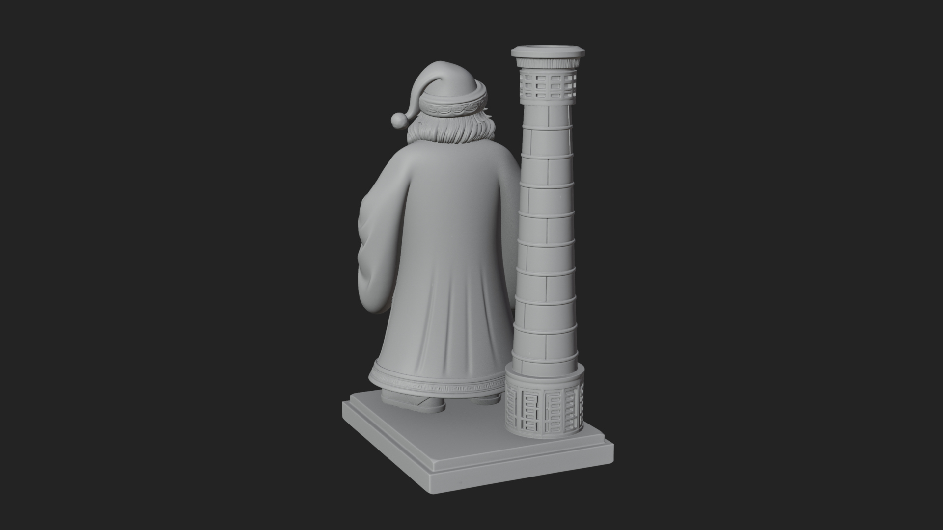Chimney Side Santa Statue Design 4 3D Print Model 3D Model
