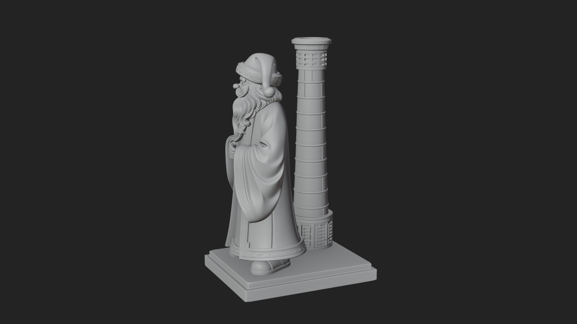 Chimney Side Santa Statue Design 4 3D Print Model 3D Model