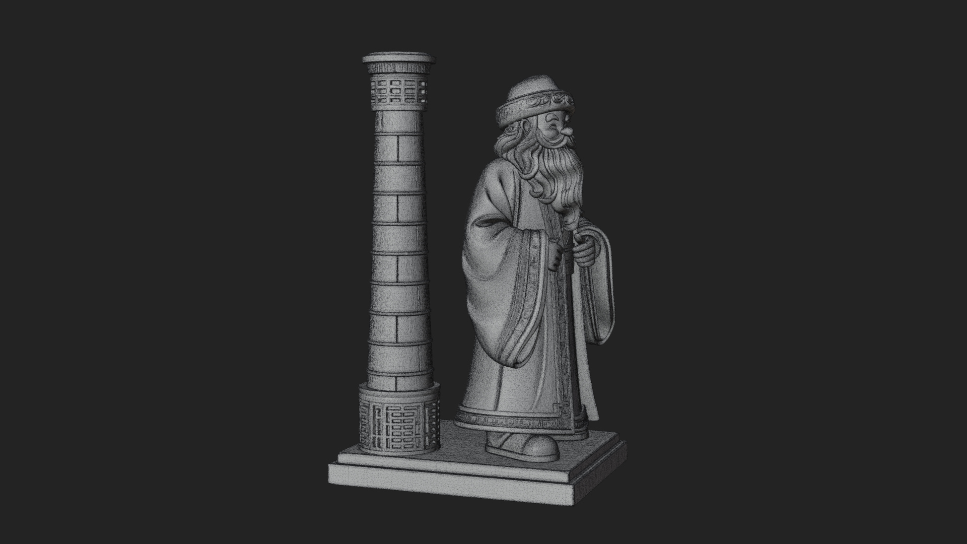 Chimney Side Santa Statue Design 4 3D Print Model 3D Model