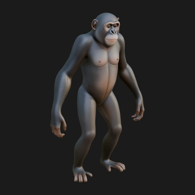 Chimpanzee Statue Design 1 3D Print Model
