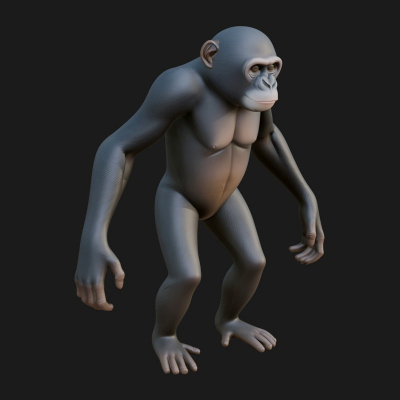 Chimpanzee Statue Design 3 3D Print Model