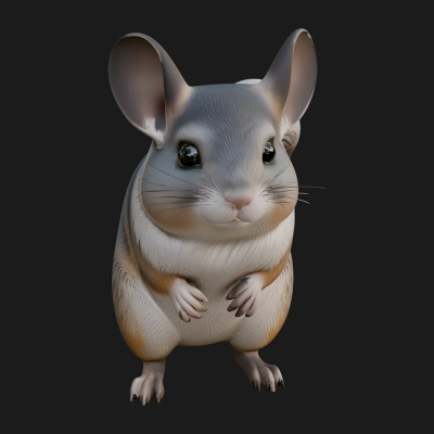 Chinchilla Statue Design 1 3D Print Model