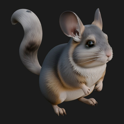 Chinchilla Statue Design 2 3D Print Model