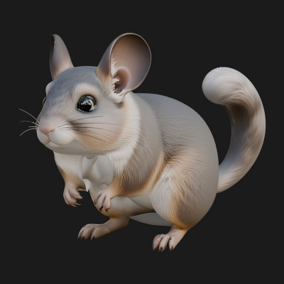 Chinchilla Statue Design 3 3D Print Model