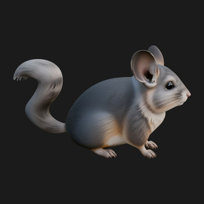 Chinchilla Statue Design 4 3D Print Model