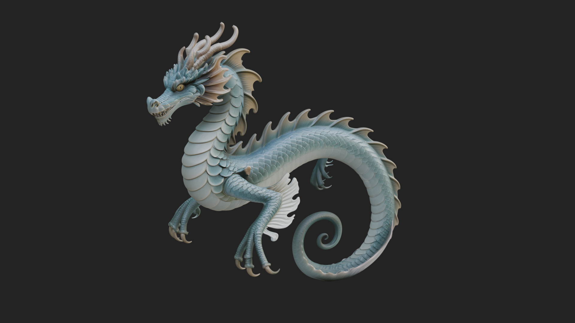 Chinese Dragon Statue Design 10 3D Print Model 3D Model