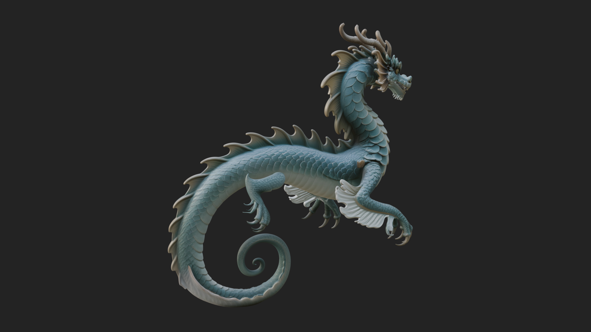 Chinese Dragon Statue Design 10 3D Print Model 3D Model