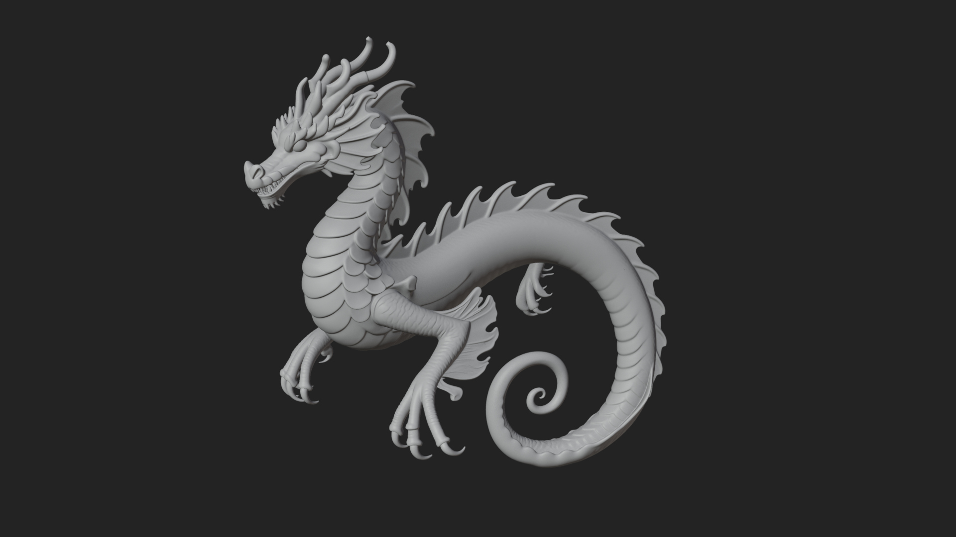 Chinese Dragon Statue Design 10 3D Print Model 3D Model