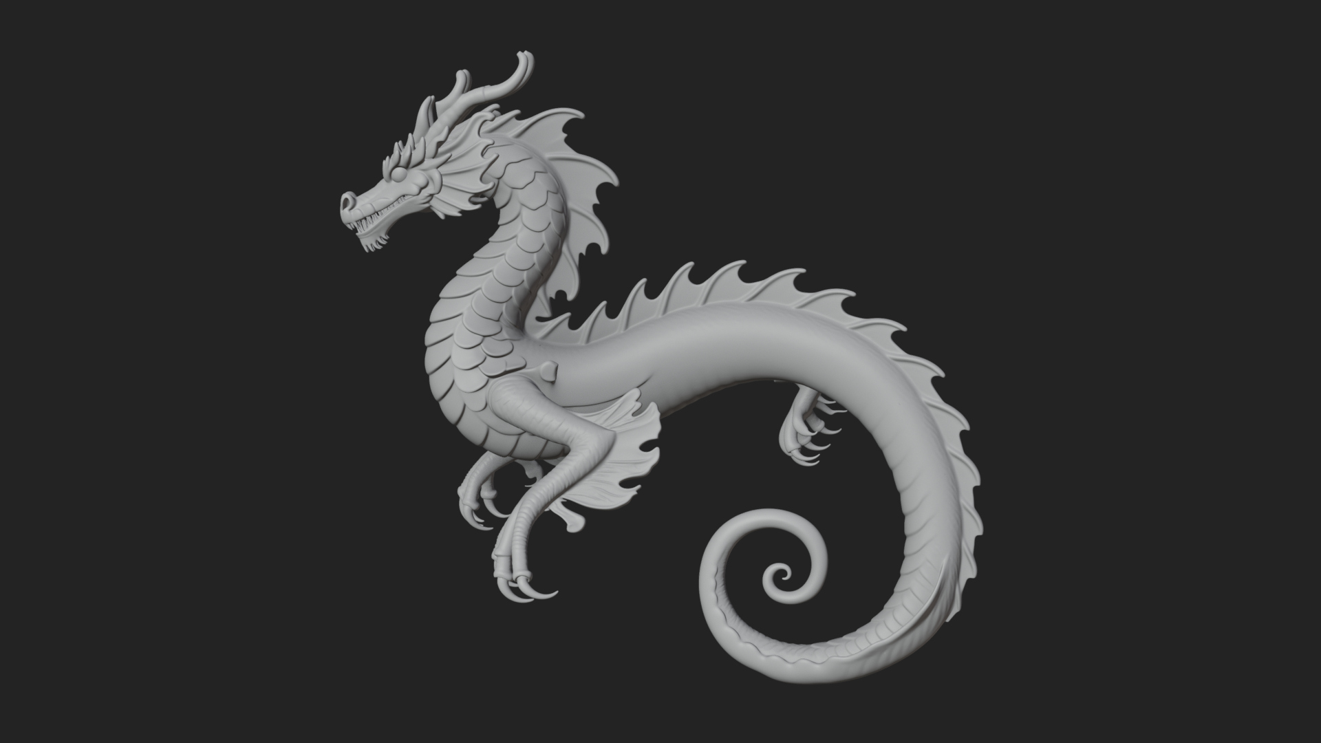 Chinese Dragon Statue Design 10 3D Print Model 3D Model